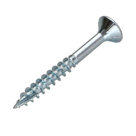 1 x TEKOR houtschroeven gefreesde kop kartel 4X40 bedraad op 24 TORX T20 Wit verzinkt staal anti-splijtpunt type 17 cut