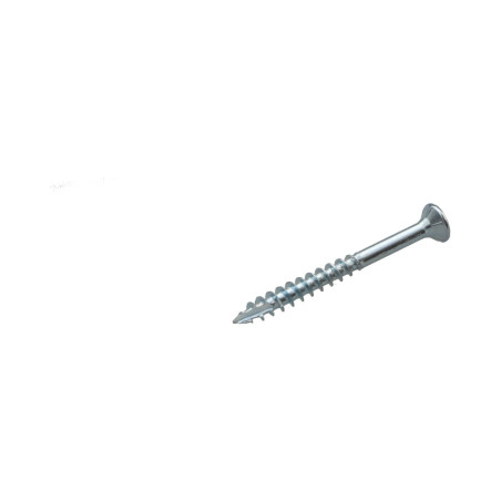1 x TEKOR houtschroeven gefreesde kop kartel 4X40 bedraad op 24 TORX T20 kopdiameter 7 Wit verzinkt staal anti-splijtpunt