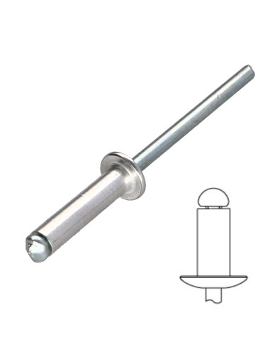 1 x Blindklinknagels Aluminium stang stål 4X10...