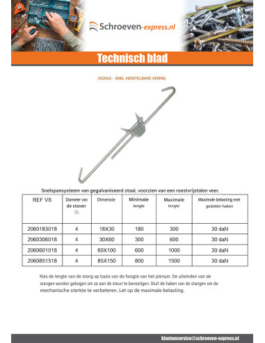 1 x Oponthoud instelling snel 30X60