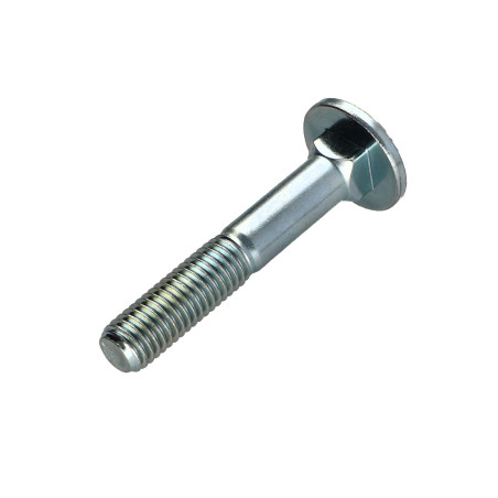 1 x Slotbouten M6X45 gedeeltelijke draad Wit verzinkt staal