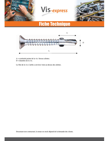 1 x Zelfborende schroef gefreesde kop TORX T30...