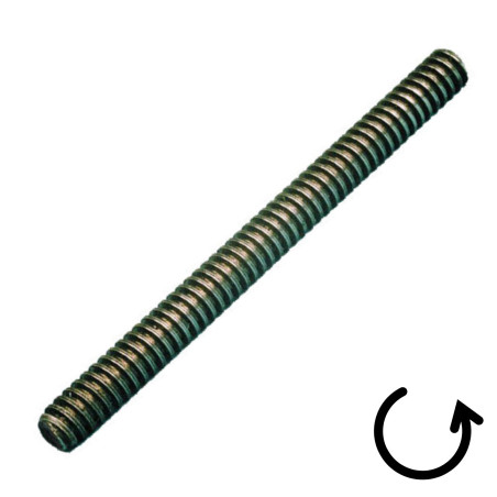 1 x Draadstang TR50X8 1 meter trapeziumvormig links Ruw staal