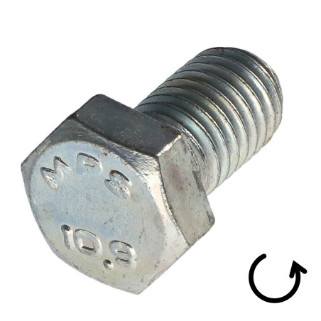 1 x Metalen schroeven zeskantkop TH steek links M6X16 klasse 10.9 geomet staal