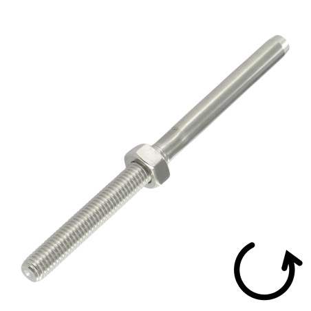 1 x Inside Right Thread steek links A4 RVS Kabel 4 totale lengte 110