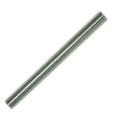 1 x Draadstang M12 lengte 1 meter steek links Wit verzinkt staal