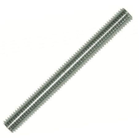 1 x Draadstang M27 lengte 1 meter steek links Wit verzinkt staal