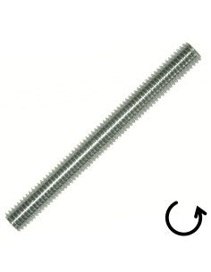 Draadstang M27 lengte 1 meter steek links Wit verzinkt staal 2