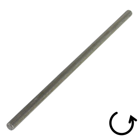 1 x Draadstang M8 lengte 1 meter steek links Ruw staal