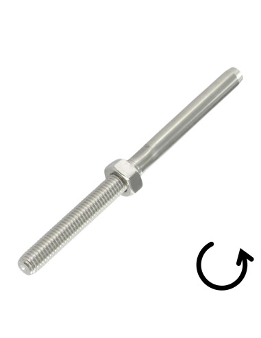 1 x Inside Right Thread steek links A4 RVS...