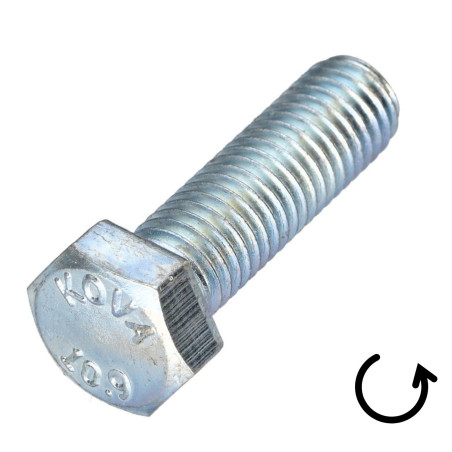 1 x Metalen schroeven zeskantkop TH steek links M12X60 klasse 10.9 geomet staal