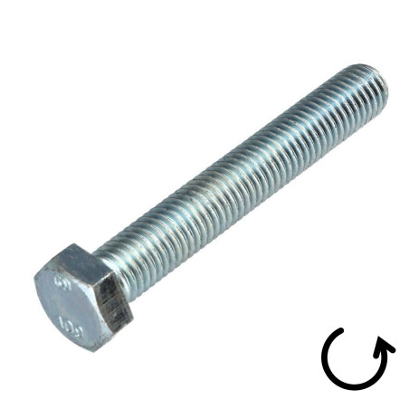 1 x Metalen schroeven zeskantkop TH steek links M10X80 klasse 10.9 geomet staal