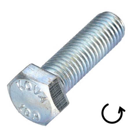 1 x Metalen schroeven zeskantkop TH steek links M6X50 klasse 10.9 geomet staal