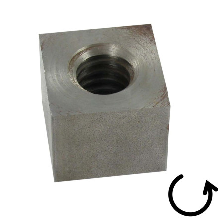 1 x Vierkante Moer VKM ronde kop 20X4 trapeziumvormig links Ruw staal