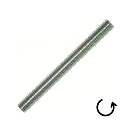 1 x Draadstang M18 lengte 1 meter steek links RVS A2
