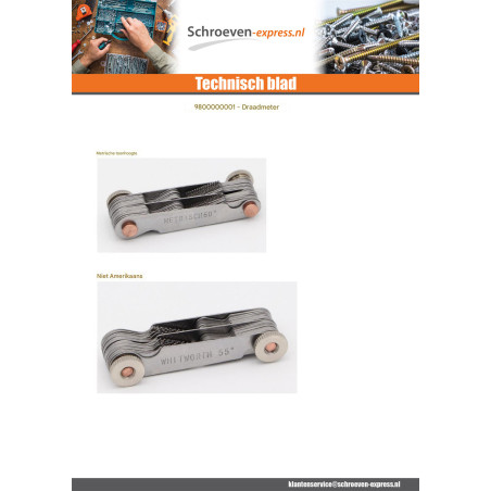 1 x GRAADMETER van schroefdraad