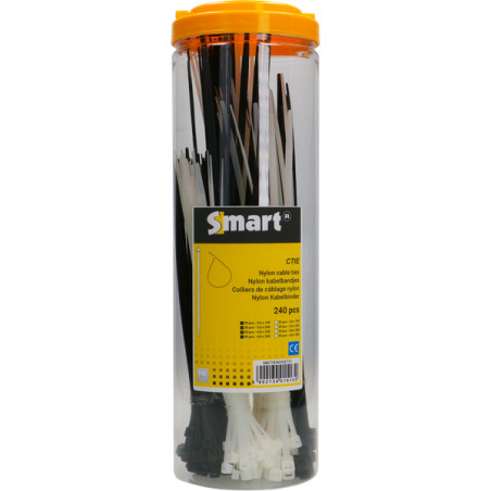 1 x Assortiment van 240 Slangenklem RVS Nylon