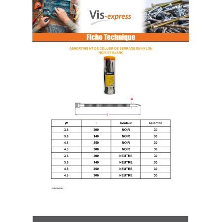 1 x Assortiment van 240 Slangenklem RVS Nylon