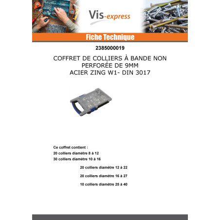 1 x Assortiment van 100 Slangenklem BAND 9