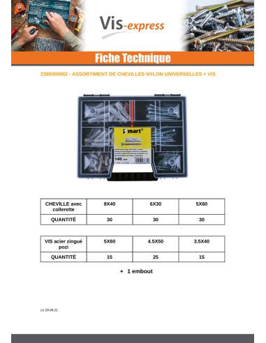 1 x Assortiment van 140 Plug met Schroeven