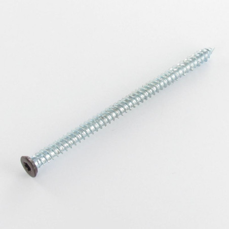 1 x Schroeven Beton gefreesde kop ROOD 7,5X120 TORX T30 Wit verzinkt staal RAL8017 chocolade bruin