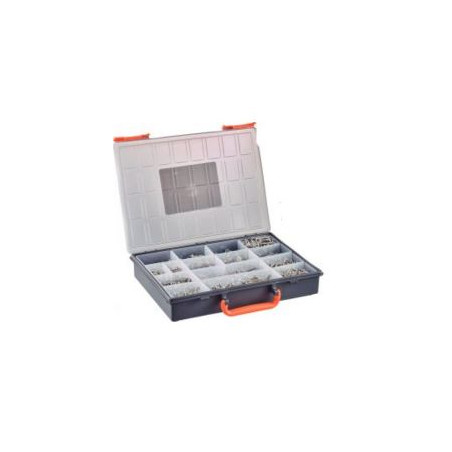 1 x Assortiment van 1684 Metaalplaatschroef cilindrische kop / gefreesde kop Pozi + Bit A4 RVS