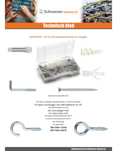 Assortiment van 295 Schroeven en Plug gipsplaten 2