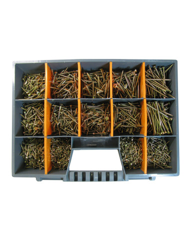 1 x Assortiment van 1700 Agglo houtschroeven...