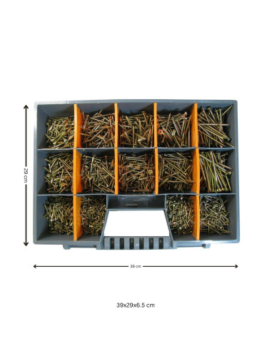 1 x Assortiment van 1700 Agglo houtschroeven...