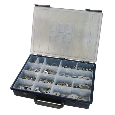 1 x Assortiment van 1530 Sluitring plat M L LL/ Grower RVS A2