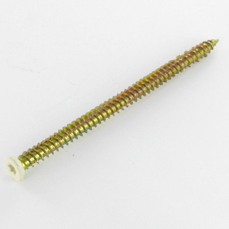 1 x Schroeven Beton gefreesde kop ROOD 7,5X120 TORX T30 Bichromaat RAL1015 licht ivoor