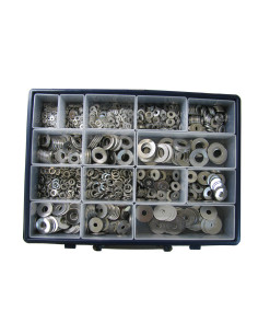 Assortiment van 1530 Sluitring plat M L LL/ Grower RVS A2 2