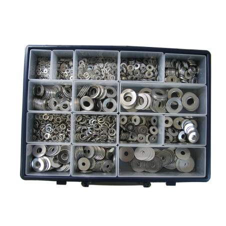 1 x Assortiment van 1530 Sluitring plat M L LL/ Grower RVS A2