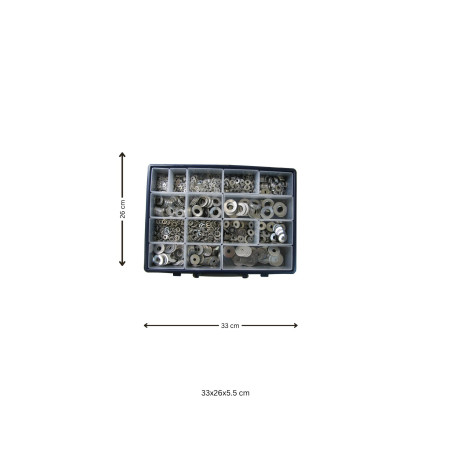 1 x Assortiment van 1530 Sluitring plat M L LL/ Grower RVS A2