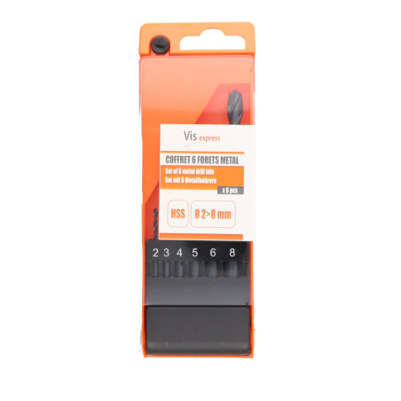 1 x Assortiment van 6 BOSSEN METAAL HSS