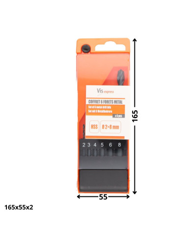 1 x Assortiment van 6 BOSSEN METAAL HSS