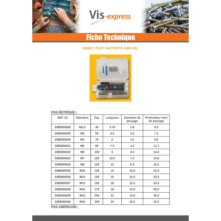 1 x KIT +NET RAPPORT M8X12 steek van 125