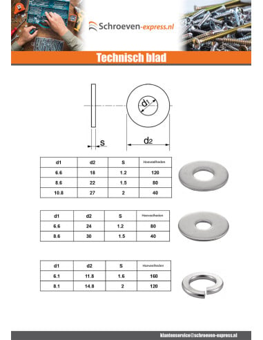 1 x Assortiment van 1530 Sluitring A4 RVS