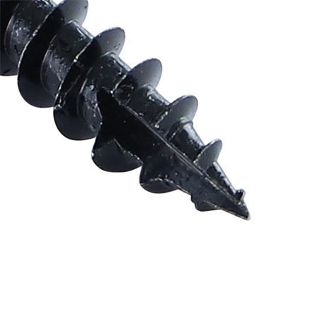 1 x TEKOR houtschroeven Schroeven scharnier 6X25 bedraad op 25 TORX T30 Zwart gegalvaniseerd staal anti-splijtpunt type 17