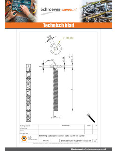 Metalen schroeven plat sleutel van 4 M6X90 Remdraad Zwart... 2