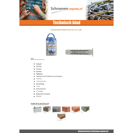 1 x Emmer met 1000 Plug Nylon 6