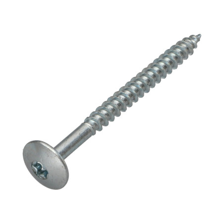 1 x Schroeven scharnier 6X80 gedeeltelijke draad TORX T30 Wit verzinkt staal