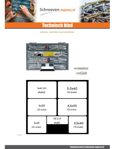 1 x Assortiment van 262 Plug UNIVERSEEL