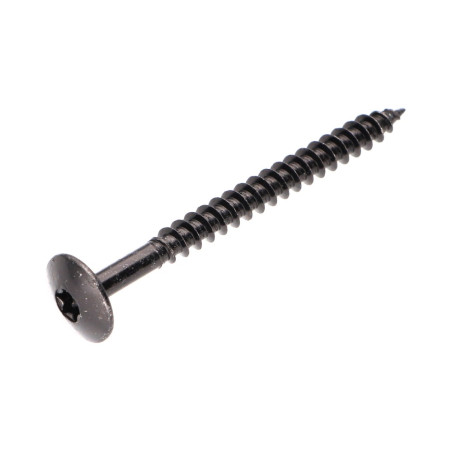 1 x Schroeven scharnier 6X70 gedeeltelijke draad TORX T30 Zwart gegalvaniseerd staal