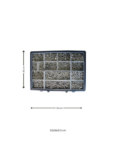 1 x Assortiment van 1684 Metaalplaatschroef...