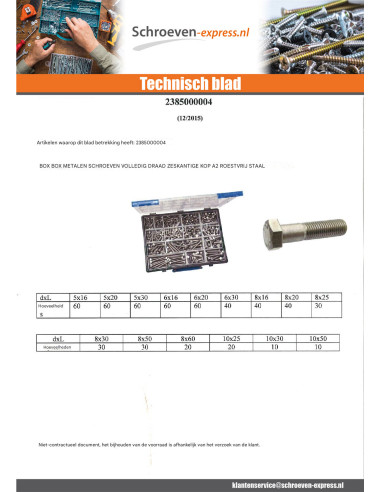 1 x Assortiment van 570 Metalen schroeven...