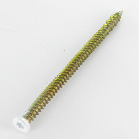 1 x Schroeven Beton gefreesde kop ROOD 7,5X120 TORX T30 Bichromaat RAL9016 verkeerswit