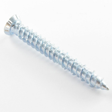 1 x Schroeven Beton gefreesde kop verlaagd 7,5X180 TORX T30 Wit verzinkt staal
