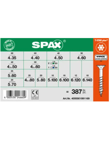 1 x Assortiment van 364 Houtschroeven gefreesde...