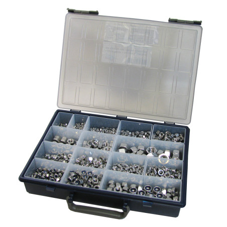 1 x Assortiment van 1140 Zeskantmoer /REM/EENOOG/OOR RVS A2
